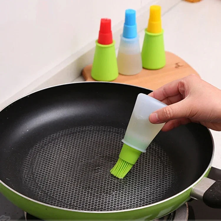 Pincel de Silicone para Óleo de Cozinha Escova para Grelha Garrafa de Óleo, Entrega em Cor Aleatória, 11.5x5cm