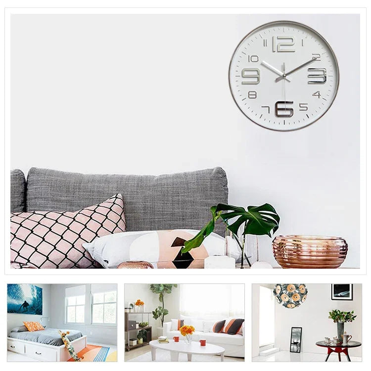 Relógio de Parede de Quartzo Simples Moderno Criativo Decorativo Redondo de 12 polegadas para Sala de Estar