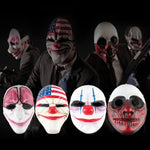 Halloween Mask PVC Halloween Festival Party Mask, US Flag Pattern, Clown Pattern, Red Brain Pattern, Old Man Pattern