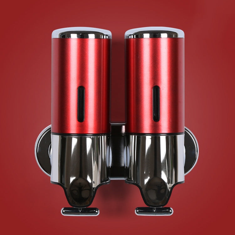 Dispensador Manual Duplo para Hotel Montado na Parede para Líquido de Lavagem, Champô e Sabonete, Capacidade: 1000ml, 1000ml/Prateado, 1000ml/Preto, 1000ml/Dourado, 1000ml/Transparente, 1000ml/Branco, 1000ml/Vermelho Escuro
