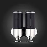 Dispensador Manual Duplo para Hotel Montado na Parede para Líquido de Lavagem, Champô e Sabonete, Capacidade: 1000ml, 1000ml/Prateado, 1000ml/Preto, 1000ml/Dourado, 1000ml/Transparente, 1000ml/Branco, 1000ml/Vermelho Escuro