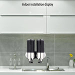 Dispensador Manual Duplo para Hotel Montado na Parede para Líquido de Lavagem, Champô e Sabonete, Capacidade: 1000ml, 1000ml/Prateado, 1000ml/Preto, 1000ml/Dourado, 1000ml/Transparente, 1000ml/Branco, 1000ml/Vermelho Escuro
