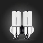 Dispensador Manual Duplo para Hotel Montado na Parede para Líquido de Lavagem, Champô e Sabonete, Capacidade: 1000ml, 1000ml/Prateado, 1000ml/Preto, 1000ml/Dourado, 1000ml/Transparente, 1000ml/Branco, 1000ml/Vermelho Escuro