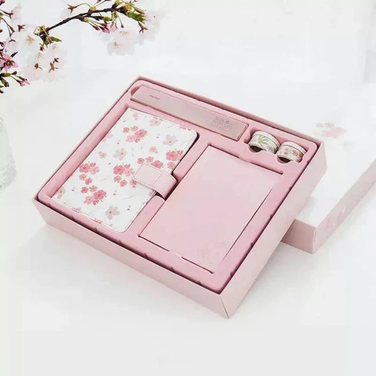 Caderno Criativo Veja Também O Sakura PU Manual, Conjunto de Caderno de Presente, Material Escolar e de Escritório, Entrega de Cor Aleatória, Manual em PU