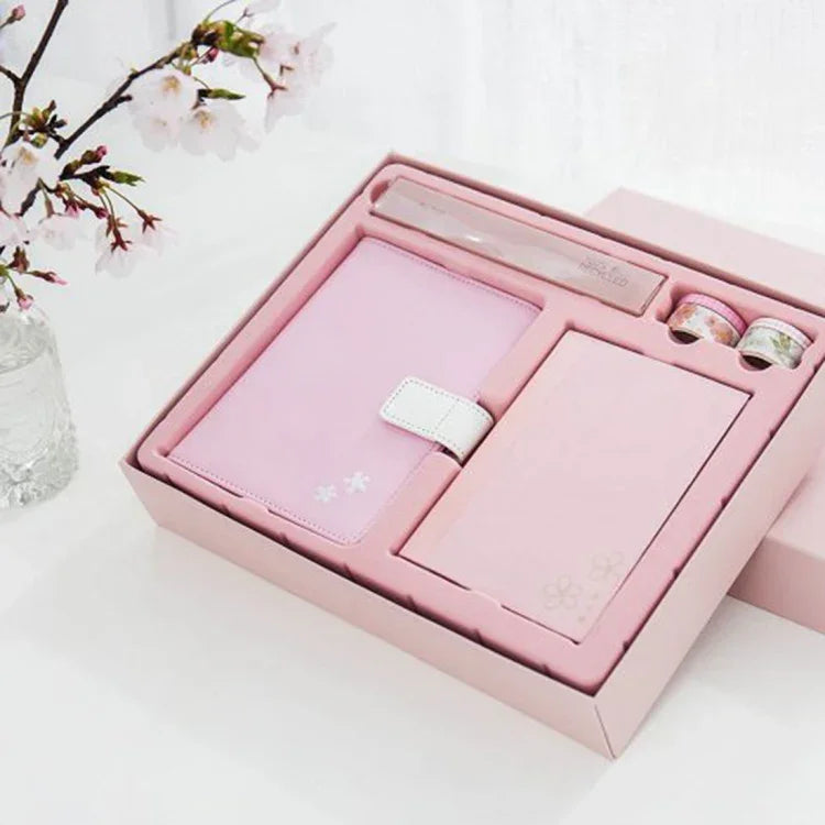 Caderno Criativo Veja Também O Sakura PU Manual, Conjunto de Caderno de Presente, Material Escolar e de Escritório, Entrega de Cor Aleatória, Manual em PU