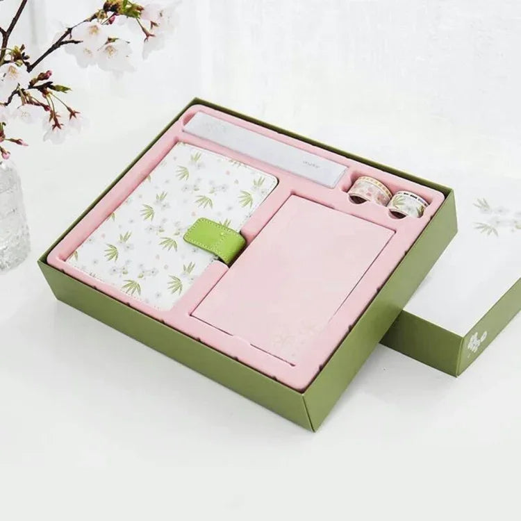 Caderno Criativo Veja Também O Sakura PU Manual, Conjunto de Caderno de Presente, Material Escolar e de Escritório, Entrega de Cor Aleatória, Manual em PU