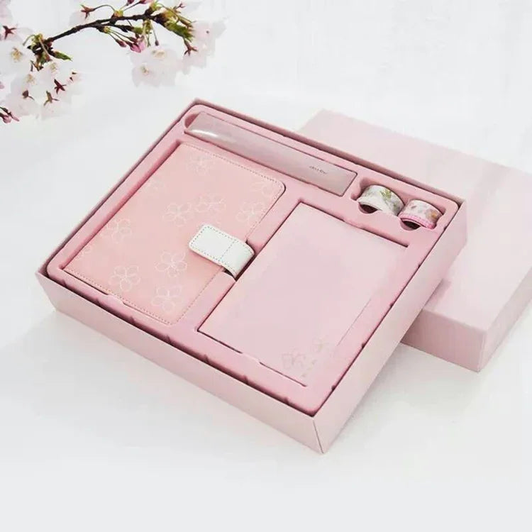 Caderno Criativo Veja Também O Sakura PU Manual, Conjunto de Caderno de Presente, Material Escolar e de Escritório, Entrega de Cor Aleatória, Manual em PU