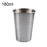 Copo de Vinho Breve em Aço Inoxidável Electropolido de Parede Simples 180ml (Prateado), 180ml