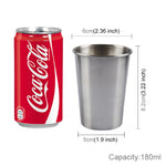 Copo de Vinho Breve em Aço Inoxidável Electropolido de Parede Simples 180ml (Prateado), 180ml