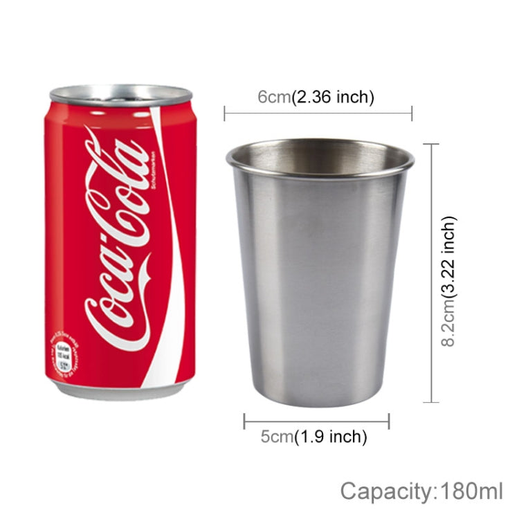 Copo de Vinho Breve em Aço Inoxidável Electropolido de Parede Simples 180ml (Prateado), 180ml