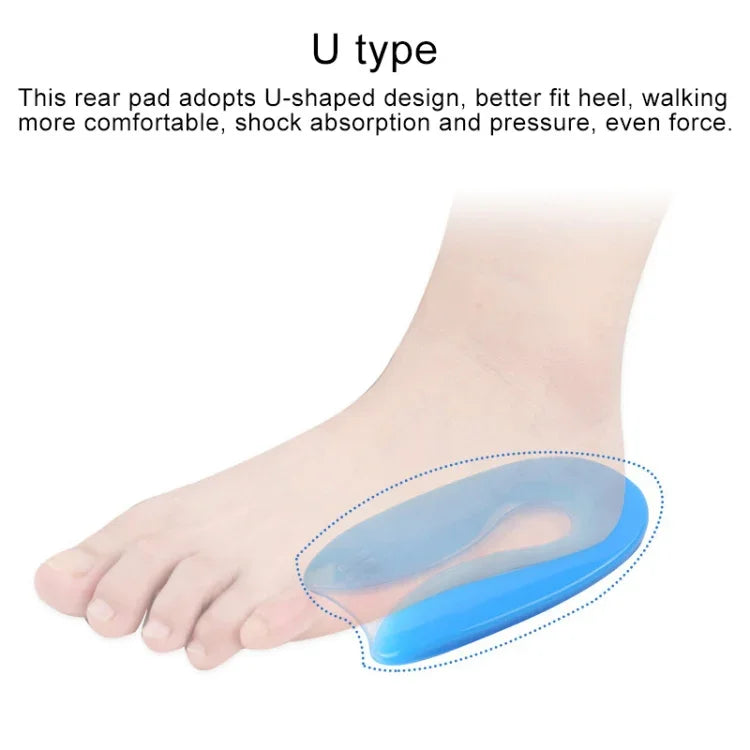 Palminha em Silicone em Forma de U para Calcanhar, Macia e Confortável com Absorção de Impactos, Tamanho: S(30-34)