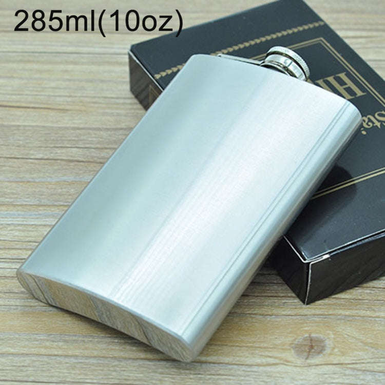 Cantil portátil de aço inoxidável para desporto ao ar livre, prático para casa e viagem, 285mL (10oz) (sem funil pequeno) (Prateado 285mL (10oz))