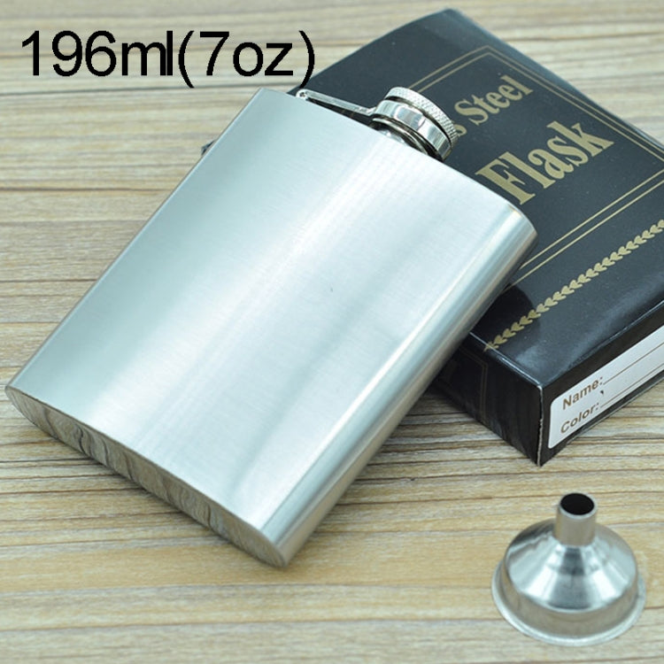 Cantil Portátil de Aço Inoxidável para Desporto ao Ar Livre, Casa e Viagem, 196mL (7oz) (com Funil Pequeno) (Prateado 196mL (7oz))