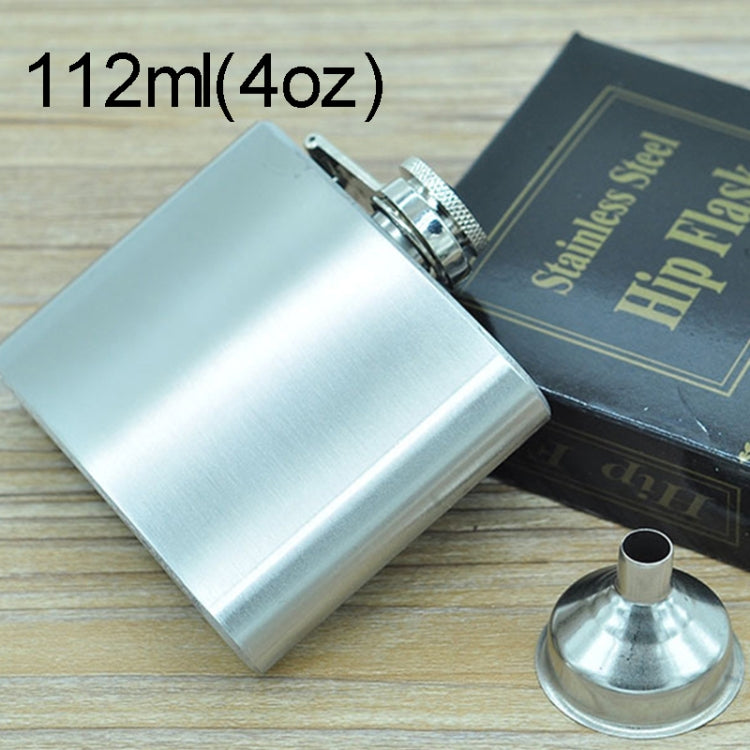 Cantil Portátil de Aço Inoxidável para Desporto ao Ar Livre, Casa e Viagem, 112mL (4oz) com Funil Pequeno (Prateado 112mL (4oz))