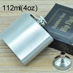 Cantil Portátil de Aço Inoxidável para Desporto ao Ar Livre, Casa e Viagem, 112mL (4oz) com Funil Pequeno (Prateado 112mL (4oz))