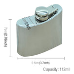 Cantil Portátil de Aço Inoxidável para Desporto ao Ar Livre, Casa e Viagem, 112mL (4oz) com Funil Pequeno (Prateado 112mL (4oz))