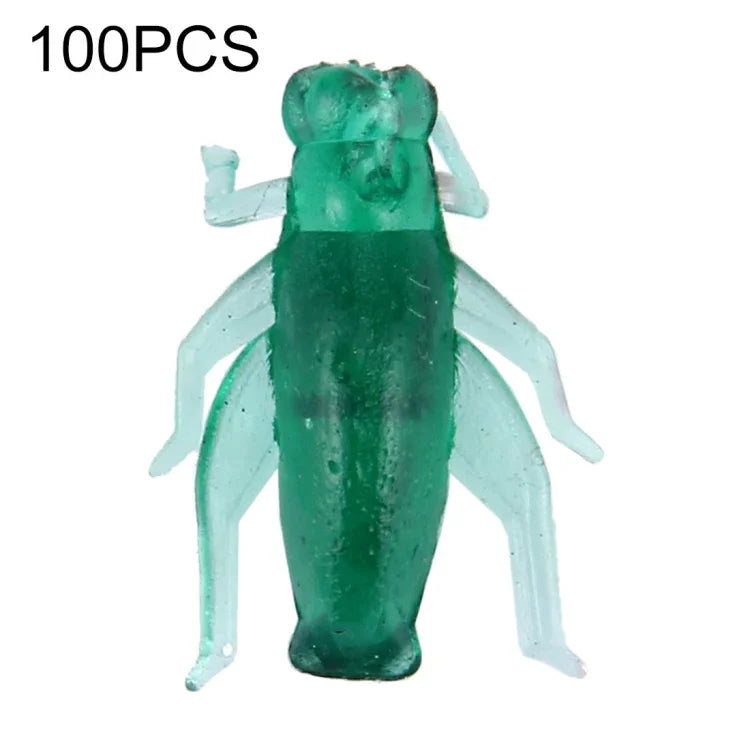 100 Unidades de Iscos Artificiais em Forma de Grilo para Pesca, Comprimento: 2cm, Forma de Grilo