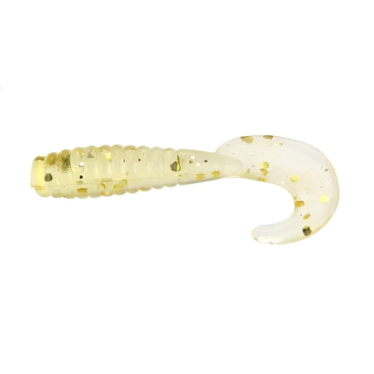 100 Unidades de Iscos Artificiais em Forma de Larvas com Cauda Longa e Lantejoulas para Pesca, Comprimento: 3,5cm, Forma de Larvas com Cauda Longa e Lantejoulas
