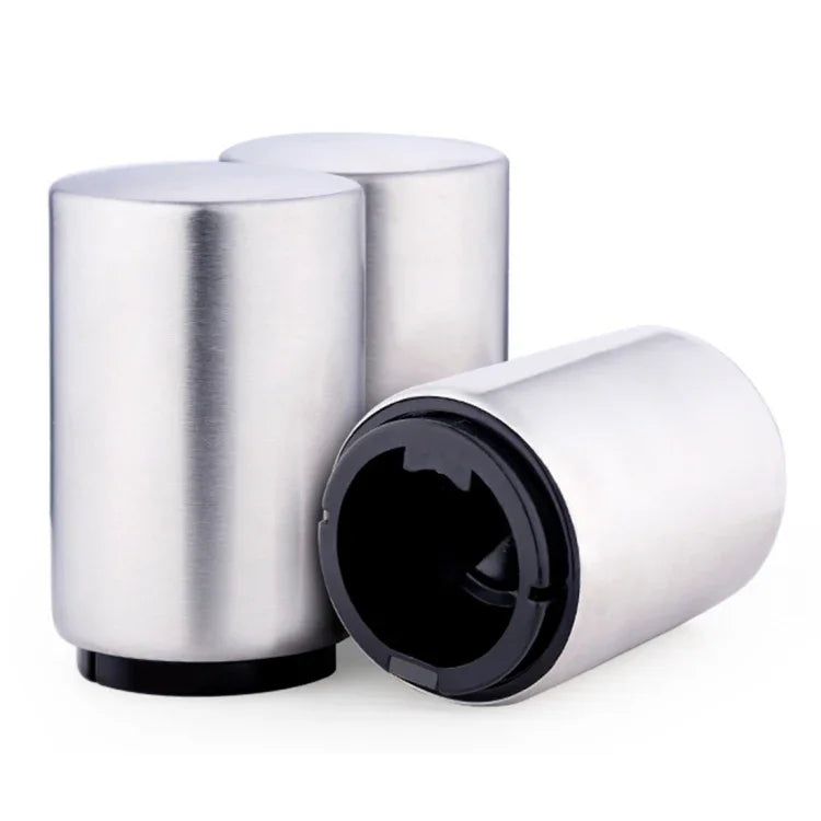 Abridor Magnético Automático para Tampas de Garrafa de Cerveja em Aço Inoxidável, Abridor de Cerveja de Pressão para Cozinha, Tamanho: 8,5 x 5,2cm, Abridor Magnético