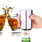 Abridor Magnético Automático para Tampas de Garrafa de Cerveja em Aço Inoxidável, Abridor de Cerveja de Pressão para Cozinha, Tamanho: 8,5 x 5,2cm, Abridor Magnético