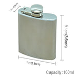 Cantil de Bolso 100ml (3.5oz) para Desporto ao Ar Livre, Garrafa Plana para Bebidas, Camping, Ultraligeiro, Resistente ao Desgaste, Prateado, 100ml (3.5oz)