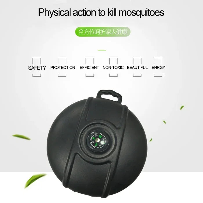 Repelente Ultrassónico Solar Portátil para Exterior Q3 com Função de Bússola, Repelente de Mosquitos