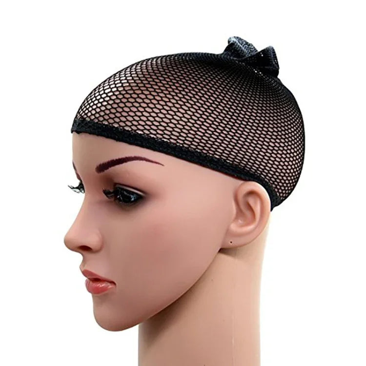 5 PCS Meias de Seda de Alta Elasticidade Rede de Cabelo Falsa Forro para Peruca Touca Snood Malha, A, Cor: Preto, A