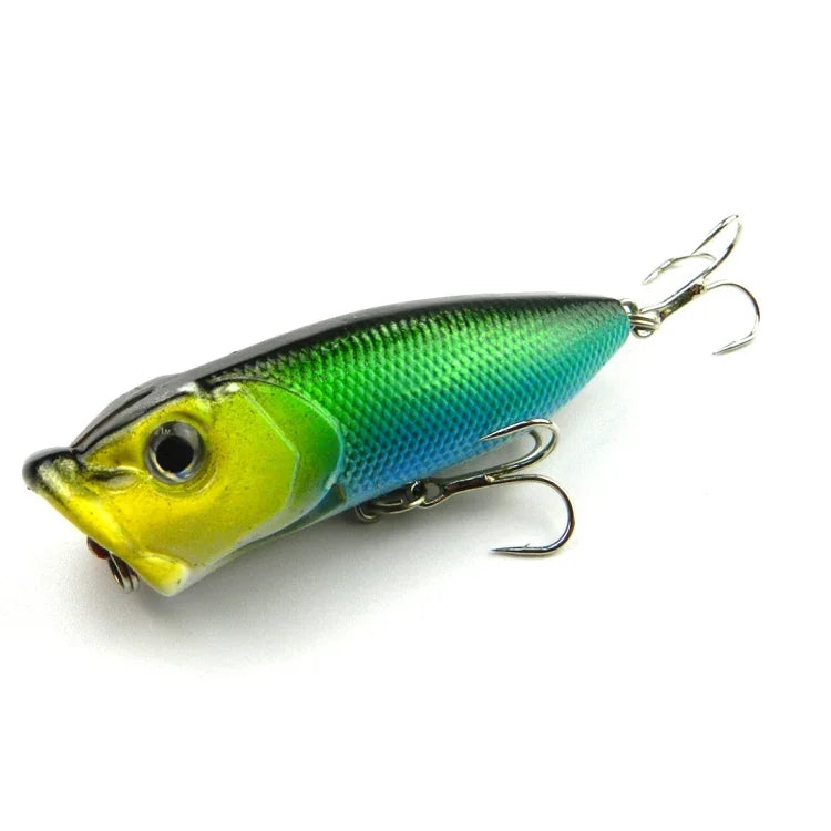 Iscas Artificiais de Plástico HENGJIA Popper Isco Biónico para Pesca com Anzóis, Comprimento: 6,5 cm, Entrega de Cor Aleatória, Comprimento: 6,5cm