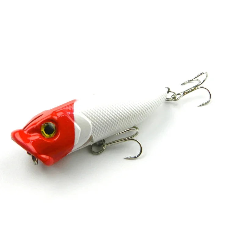 Iscas Artificiais de Plástico HENGJIA Popper Isco Biónico para Pesca com Anzóis, Comprimento: 6,5 cm, Entrega de Cor Aleatória, Comprimento: 6,5cm