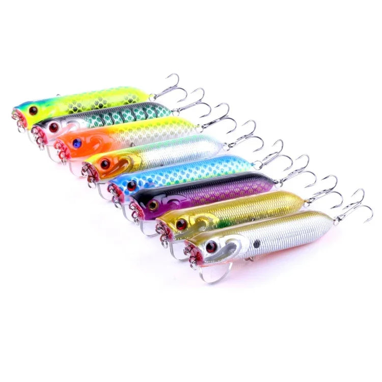 Iscas Artificiais HENGJIA Popper Isco Biónico para Pesca com Anzóis, Comprimento: 9,5 cm, Entrega de Cor Aleatória, Comprimento: 9,5 cm
