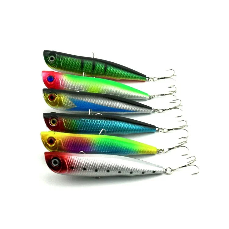 Iscas Artificiais de Pesca HENGJIA Popper Isco Biónico com Anzóis, Comprimento: 10,5 cm, Entrega de Cor Aleatória, Comprimento: 10,5 cm