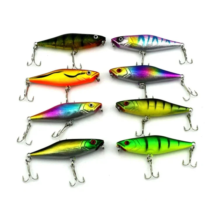 Iscas Artificiais de Pesca HENGJIA Popper Isco Biónico com Anzóis, Comprimento: 7,5 cm, Entrega de Cor Aleatória, Comprimento: 7,5 cm