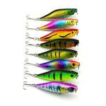 Iscas Artificiais de Pesca HENGJIA Popper Isco Biónico com Anzóis, Comprimento: 7,5 cm, Entrega de Cor Aleatória, Comprimento: 7,5 cm