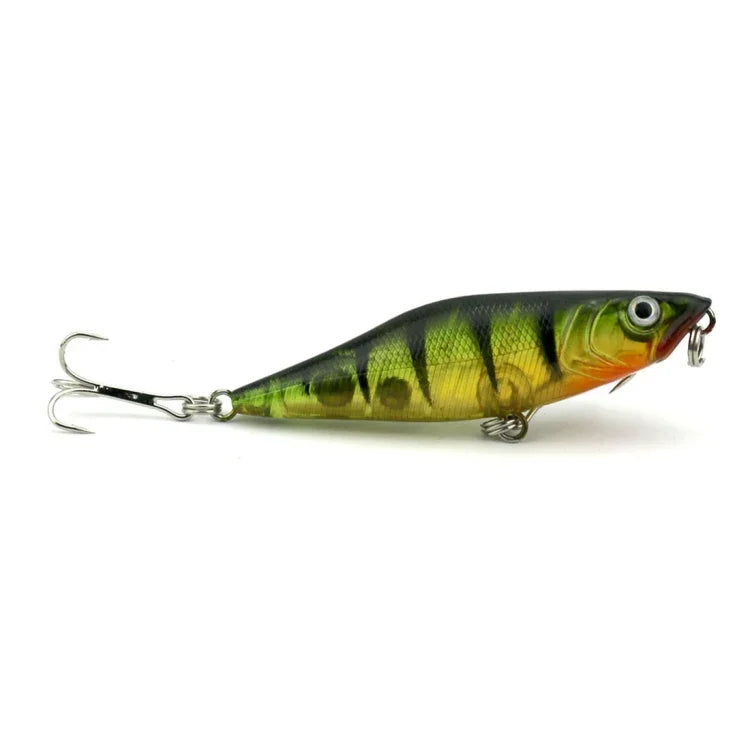 Iscas Artificiais de Pesca HENGJIA Popper Isco Biónico com Anzóis, Comprimento: 7,5 cm, Entrega de Cor Aleatória, Comprimento: 7,5 cm