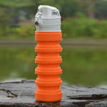 Chaleira Dobrável de Silicone para Viagem ao Ar Livre 500mL, Copo Telescópico, Garrafa Desportiva para Beber