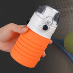 Chaleira Dobrável de Silicone para Viagem ao Ar Livre 500mL, Copo Telescópico, Garrafa Desportiva para Beber