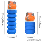 Chaleira Dobrável de Silicone para Viagem ao Ar Livre 500mL, Copo Telescópico, Garrafa Desportiva para Beber