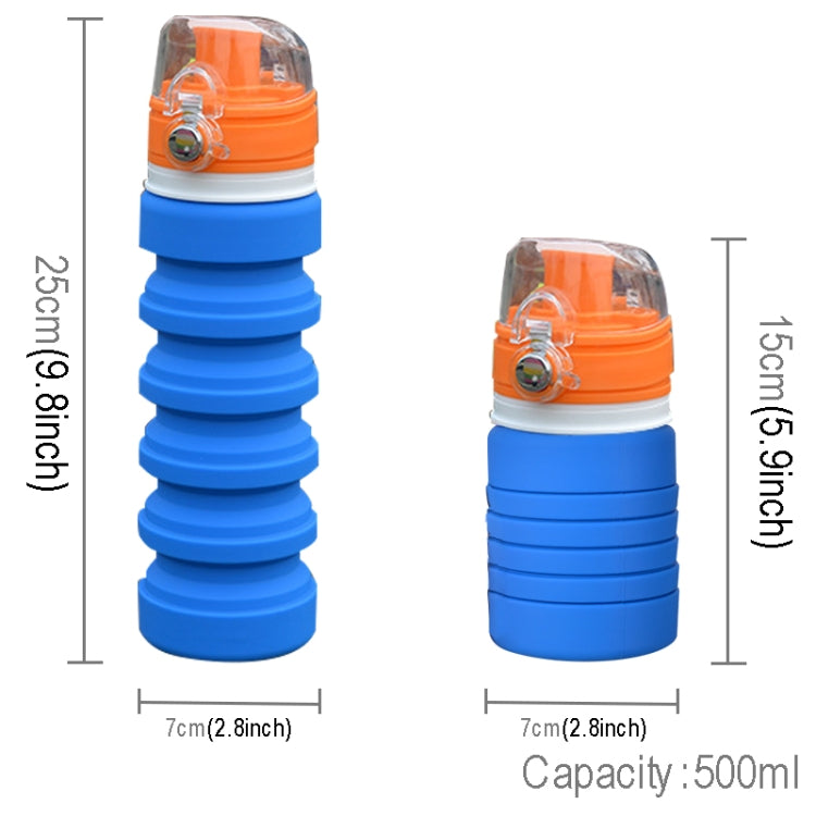 Chaleira Dobrável de Silicone para Viagem ao Ar Livre 500mL, Copo Telescópico, Garrafa Desportiva para Beber