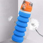 Chaleira Dobrável de Silicone para Viagem ao Ar Livre 500mL, Copo Telescópico, Garrafa Desportiva para Beber