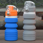 Chaleira Dobrável de Silicone para Viagem ao Ar Livre 500mL, Copo Telescópico, Garrafa Desportiva para Beber