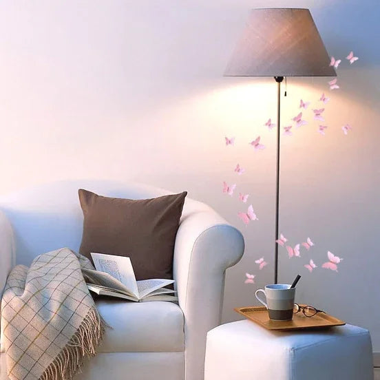 36 PCS Decoração de casa original com superfície espelhada 3D em PC, adesivo de parede borboleta, adesivo de parede borboleta 2