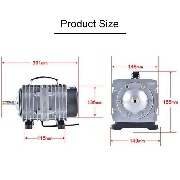 ACO-012 Compressor de Ar Electromagnético 320W 143L/Min para Aquário de Marisco e Peixes Aumenta o Fluxo de Oxigénio, Ficha US, ACO-012