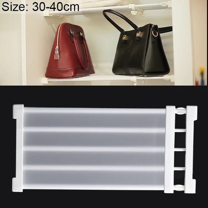 Prateleira de Armário com Divisória em Camadas para Armazenamento de Roupeiro, Divisória para Dormitório, Largura: 24cm, Alcance de Estiramento: 30-40cm, Alcance de Estiramento: 30-40cm