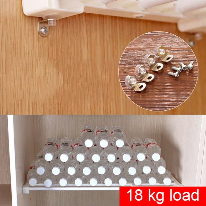 Prateleira de Armário com Divisória em Camadas para Armazenamento de Roupeiro, Divisória para Dormitório, Largura: 24cm, Alcance de Estiramento: 30-40cm, Alcance de Estiramento: 30-40cm