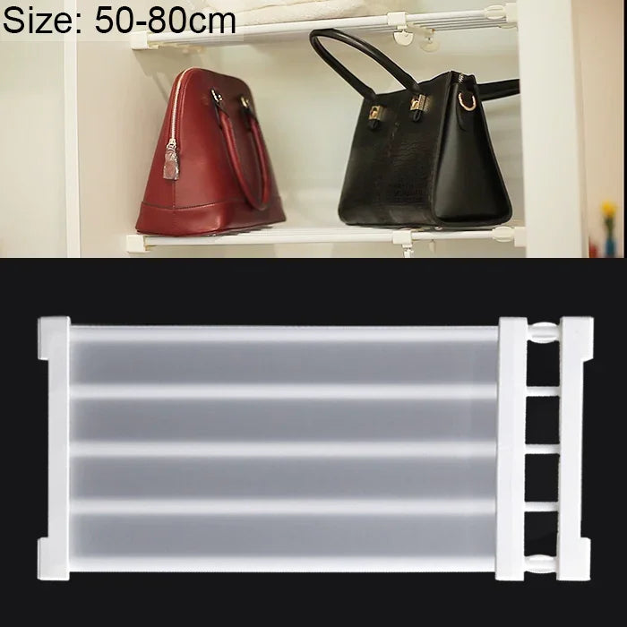 Prateleira de Armário com Divisória em Camadas para Roupeiro, Separador para Dormitório, Placa de Divisão para Armário, Largura: 24cm, Alcance de Estiramento: 50-80cm, Alcance de Estiramento: 50-80cm