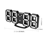Relógio de Parede Digital LED 3D Multifuncional Grande com Função Soneca, Mostrador 12/24 Horas para Casa, Cozinha, Escritório, DC 5V, Certificado CE, Corpo Preto com Caracteres Verdes, Corpo Preto com Caracteres Azuis, Corpo Preto com Caracteres Brancos
