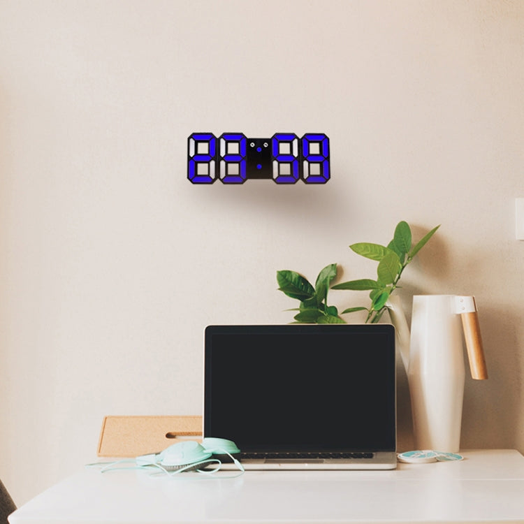 Relógio de Parede Digital LED 3D Multifuncional Grande com Função Soneca, Mostrador 12/24 Horas para Casa, Cozinha, Escritório, DC 5V, Certificado CE, Corpo Preto com Caracteres Verdes, Corpo Preto com Caracteres Azuis, Corpo Preto com Caracteres Brancos