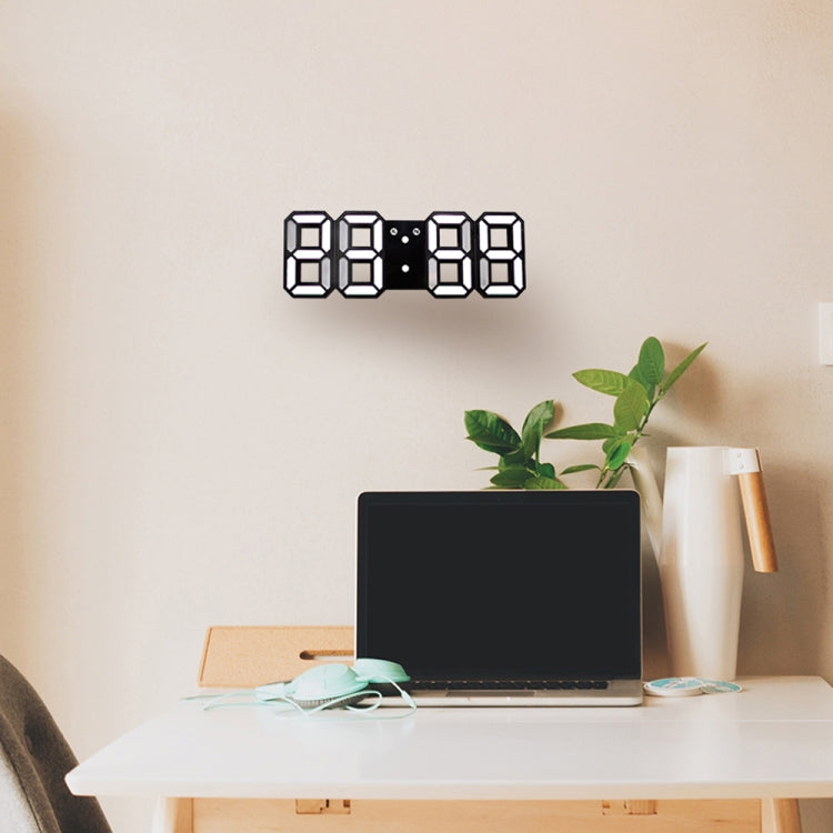 Relógio de Parede Digital LED 3D Multifuncional Grande com Função Soneca, Mostrador 12/24 Horas para Casa, Cozinha, Escritório, DC 5V, Certificado CE, Corpo Preto com Caracteres Verdes, Corpo Preto com Caracteres Azuis, Corpo Preto com Caracteres Brancos