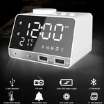 Relógio Despertador Bluetooth K11 com Coluna Criativa, Relógio Digital de Música, Rádio com Dupla Interface USB, Suporta Disco U / Cartão TF / FM / AUX, Ficha UK, Ficha UK (Preto), Ficha UK (Branco)