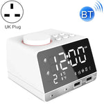 Relógio Despertador Bluetooth K11 com Coluna Criativa, Relógio Digital de Música, Rádio com Dupla Interface USB, Suporta Disco U / Cartão TF / FM / AUX, Ficha UK, Ficha UK (Preto), Ficha UK (Branco)